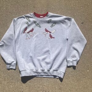 Vintage Grandma Vibes Cardinals Winter Graphic Sweater Sweatshirt Size XL 90s